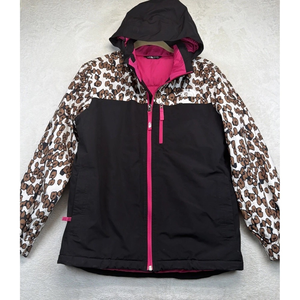 The North Face Girls Snowquest Plus Ski Jacket L 14/16 Leopard DryVent Insulated